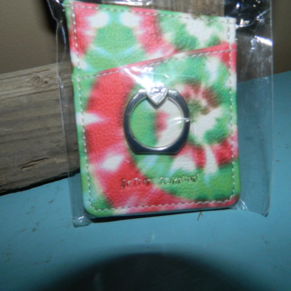 Betsey Johnson Stick On Phone Ring Wallet Tie Dye